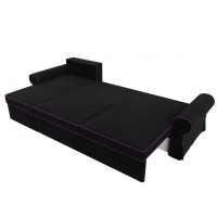 Угловой диван Элис (микровельвет чёрный фиолетовый) - Изображение 3